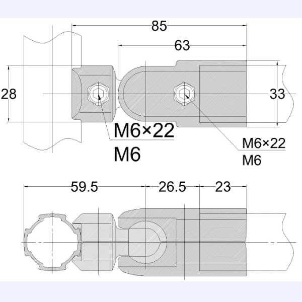 struktuer fan aluminium pipe Connector