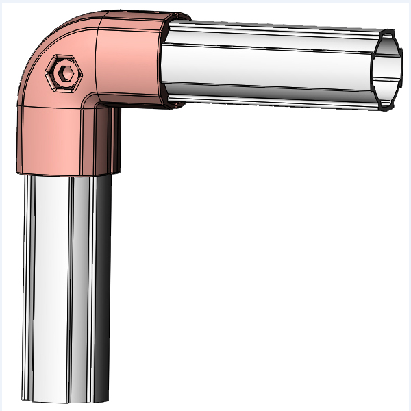 90 grade buitenste aluminium verbinding