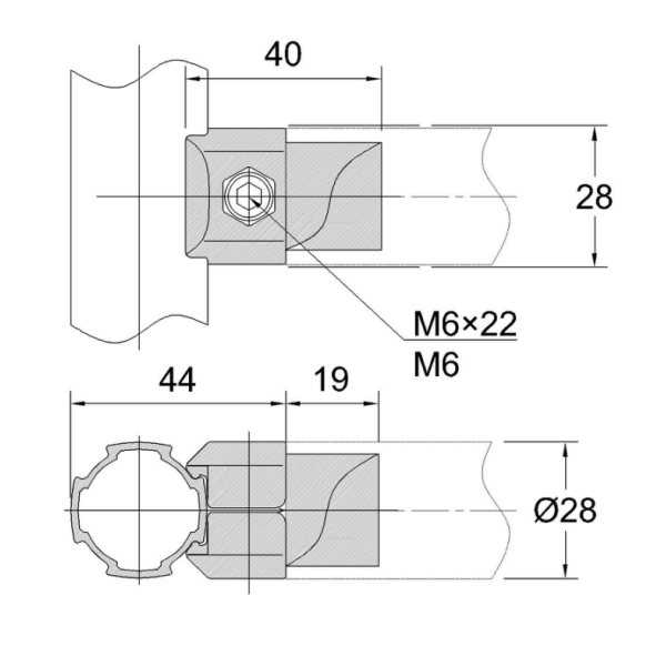 estrutura da unión de aluminio