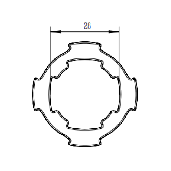 struttura dell'accessorio in alluminio