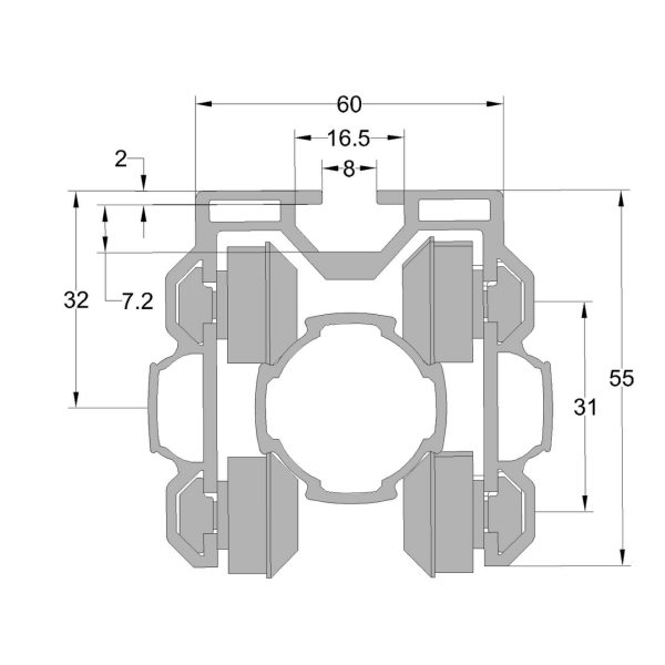 structure d'accessoire en aluminium