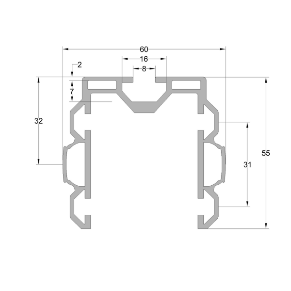 structuur van aluminium profiel