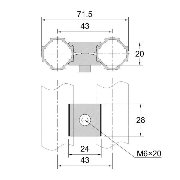 istraktura ng aluminyo pipe connector